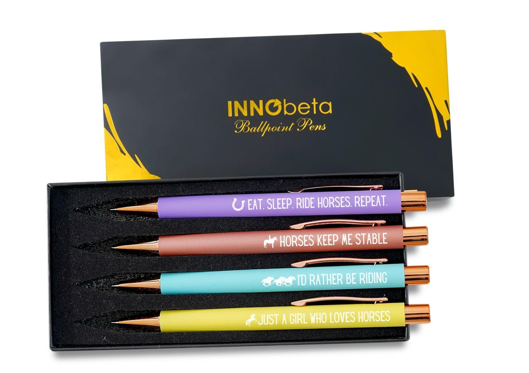 InnoBeta Horse Gifts for Girls, Women, Ballpoint Pen Set of 4, Horse Stuff for Equestrian, Horse ... | Amazon (US)