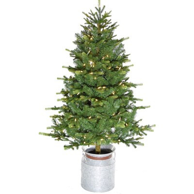 Fraser Hill Farm 4.5-ft Pre-lit Artificial Christmas Tree with 200 Constant White Warm White LED ... | Lowe's