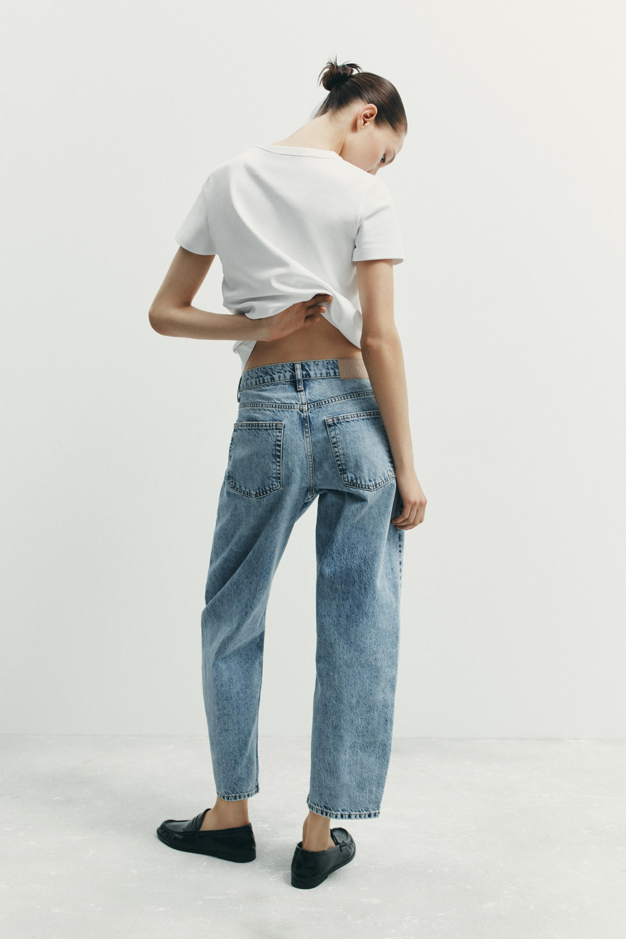 Z1975 MID-WAIST BARREL JEANS WITH PRESSED CREASE | Zara AU