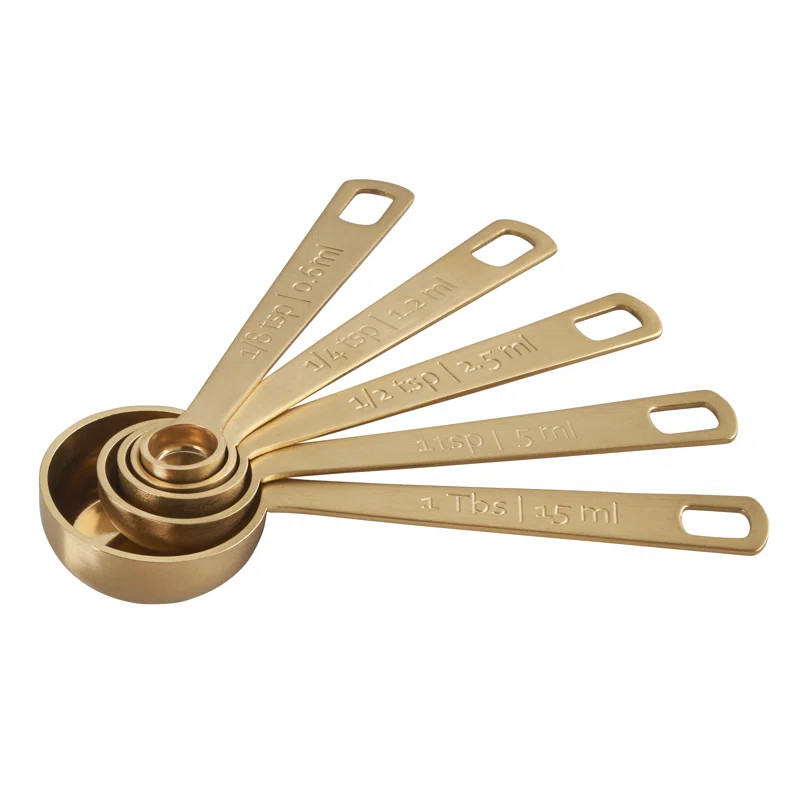 Gold Measuring Spoons - Set of 5 | Wayfair North America