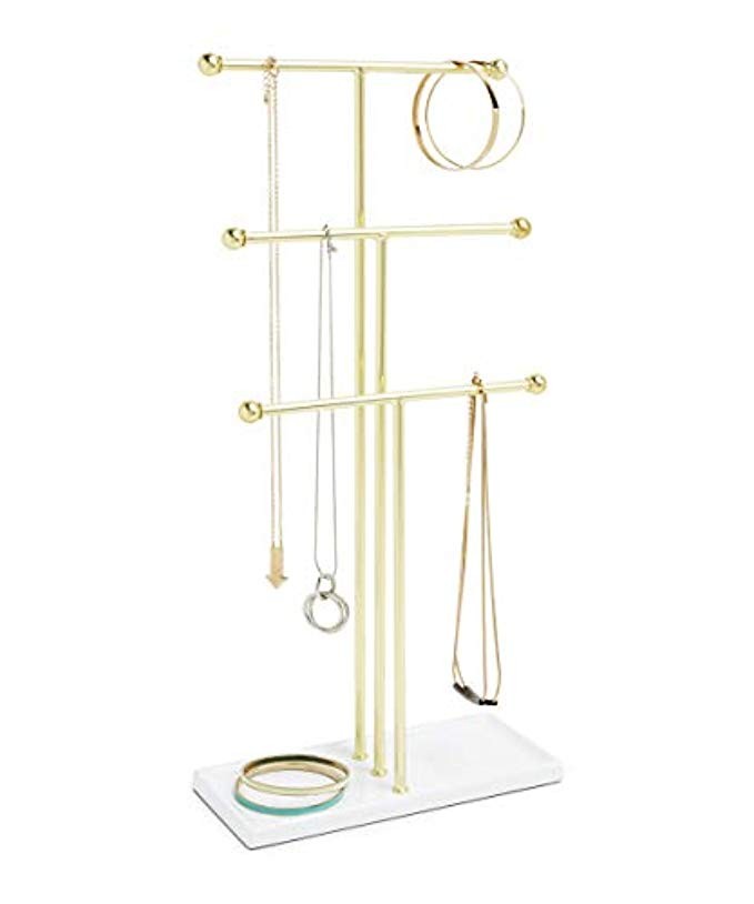 Umbra 299330-524 Trigem Hanging Jewelry Organizer, Brass | Amazon (US)