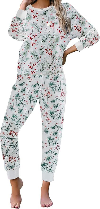 LookbookStore Women's Cozy Tie Dye Printed Knit Loungewear Two Piece Sweatsuits Long Joggers Paja... | Amazon (US)