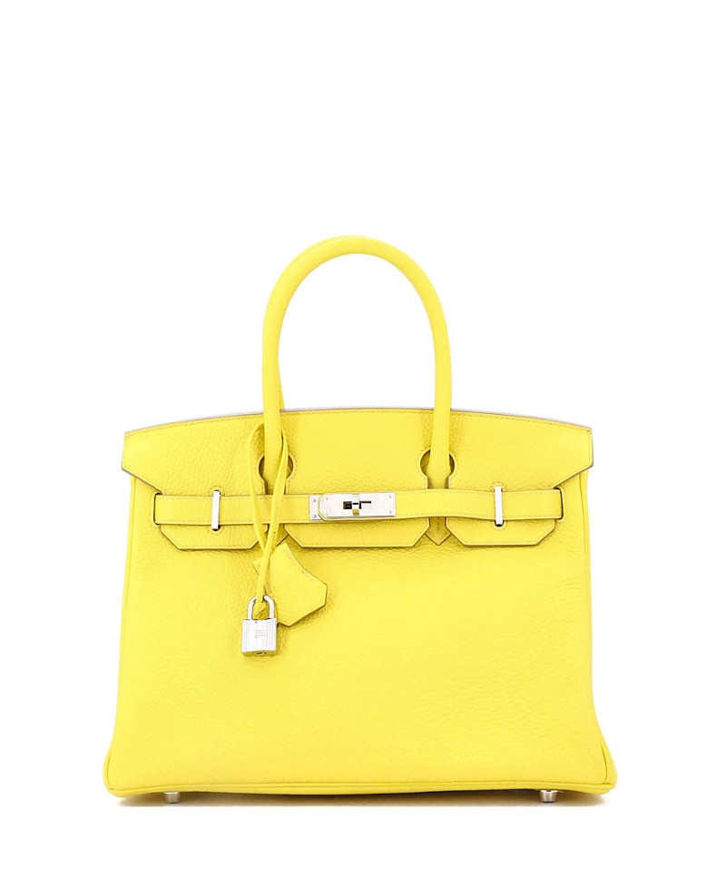 Pre-Owned HERMES Birkin 30 Handbag Yellow Togo with Palladium Hardware | Bloomingdale's (US)