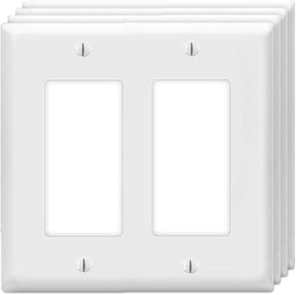 Decorator Wall Plates 2-Gang Switch Outlet Electrical Cover Plate Unbreakable Thermoplastic Facep... | Amazon (US)