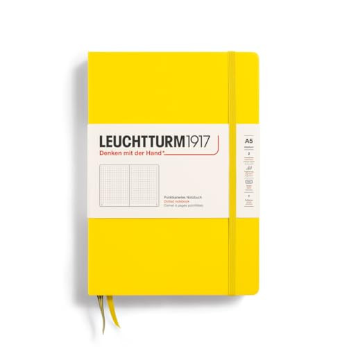 LEUCHTTURM1917 - Notebook Hardcover Medium A5-251 Numbered Pages for Writing and Journaling (Lemon, Dotted) | Amazon (US)