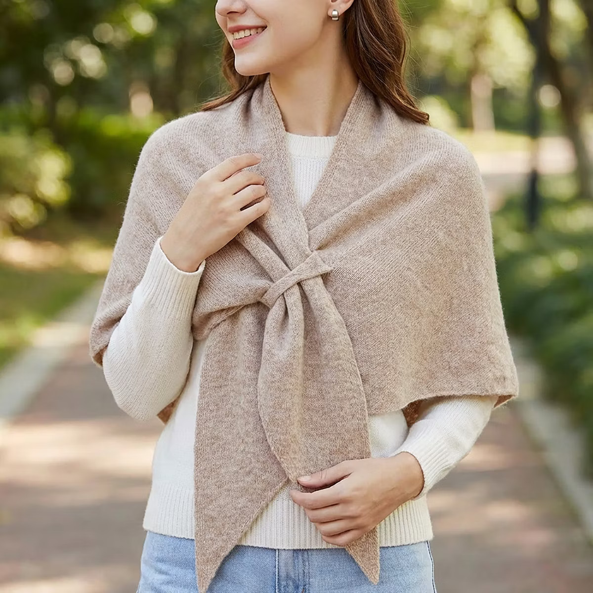Wrapables Thick Wool Blend Triangle Winter Scarf Shawl for Women Chocolate | Target