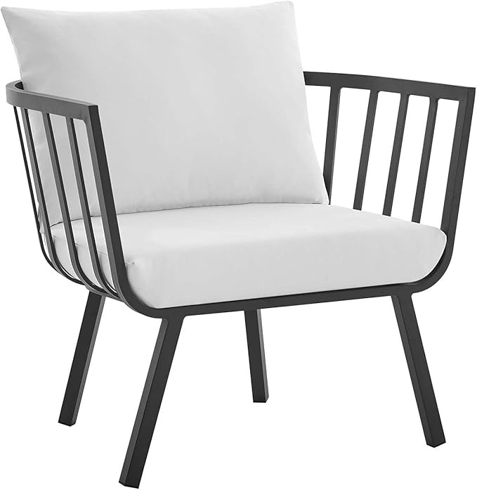 Modway Riverside Outdoor Furniture, Armchair, Gray White | Amazon (US)