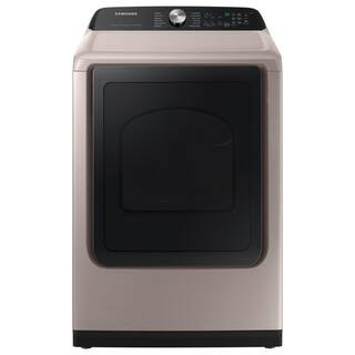 Samsung 7.4 cu. ft. Smart Vented Electric Dryer with Steam Sanitize+ in Champagne DVE52A5500C | The Home Depot