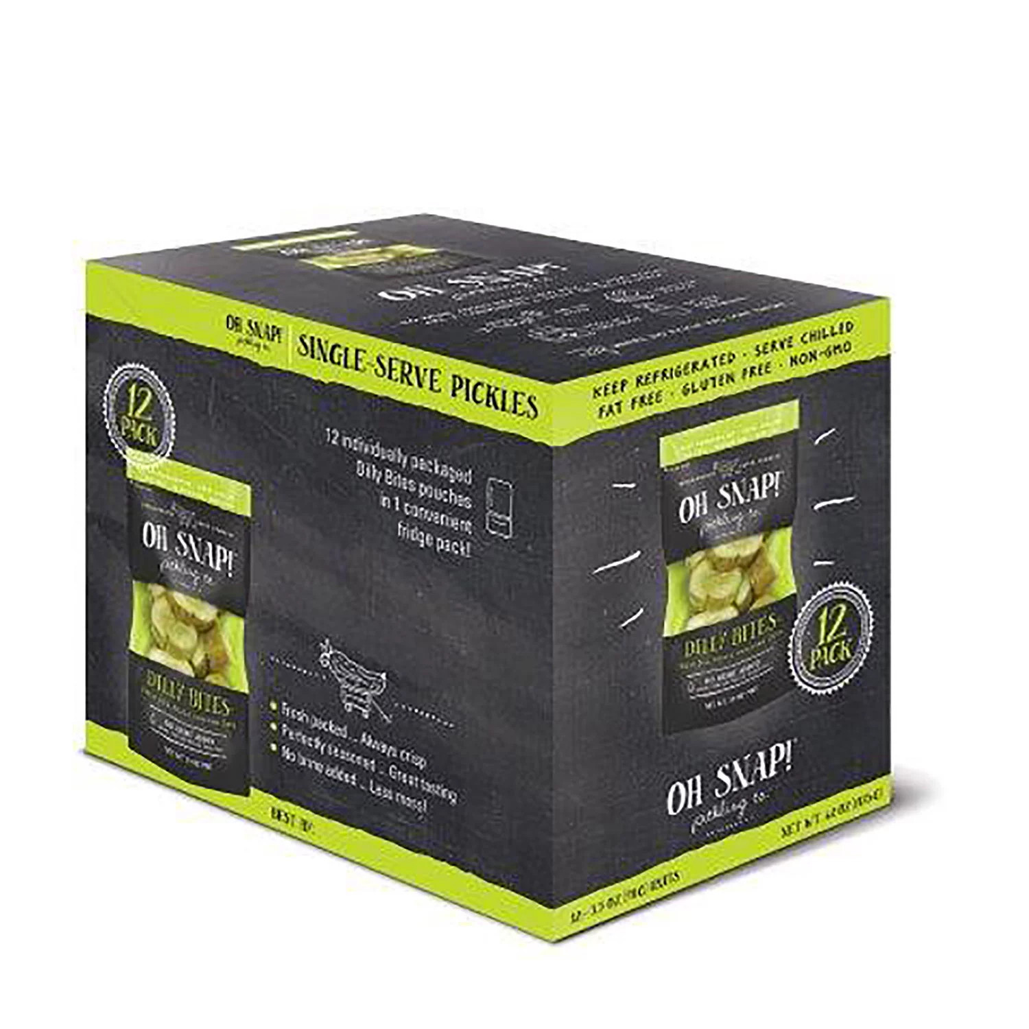 OH SNAP! Dilly Bites Dill Pickle Snack Packs, 3.25 fl. oz., 12 ct. | Sam's Club
