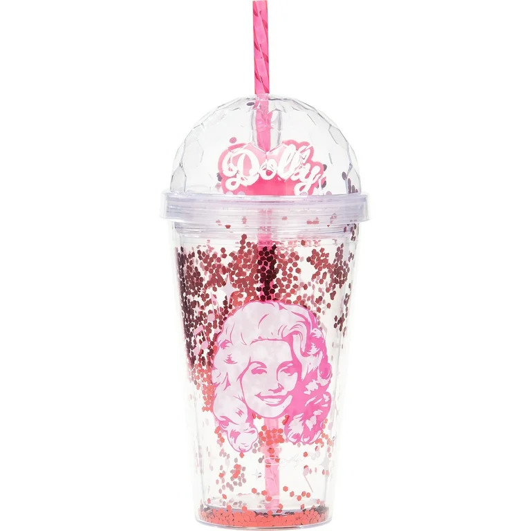 Dolly Parton Christmas Pink Confetti Tumbler with Dome Lid, 16 Ounce - Walmart.com | Walmart (US)