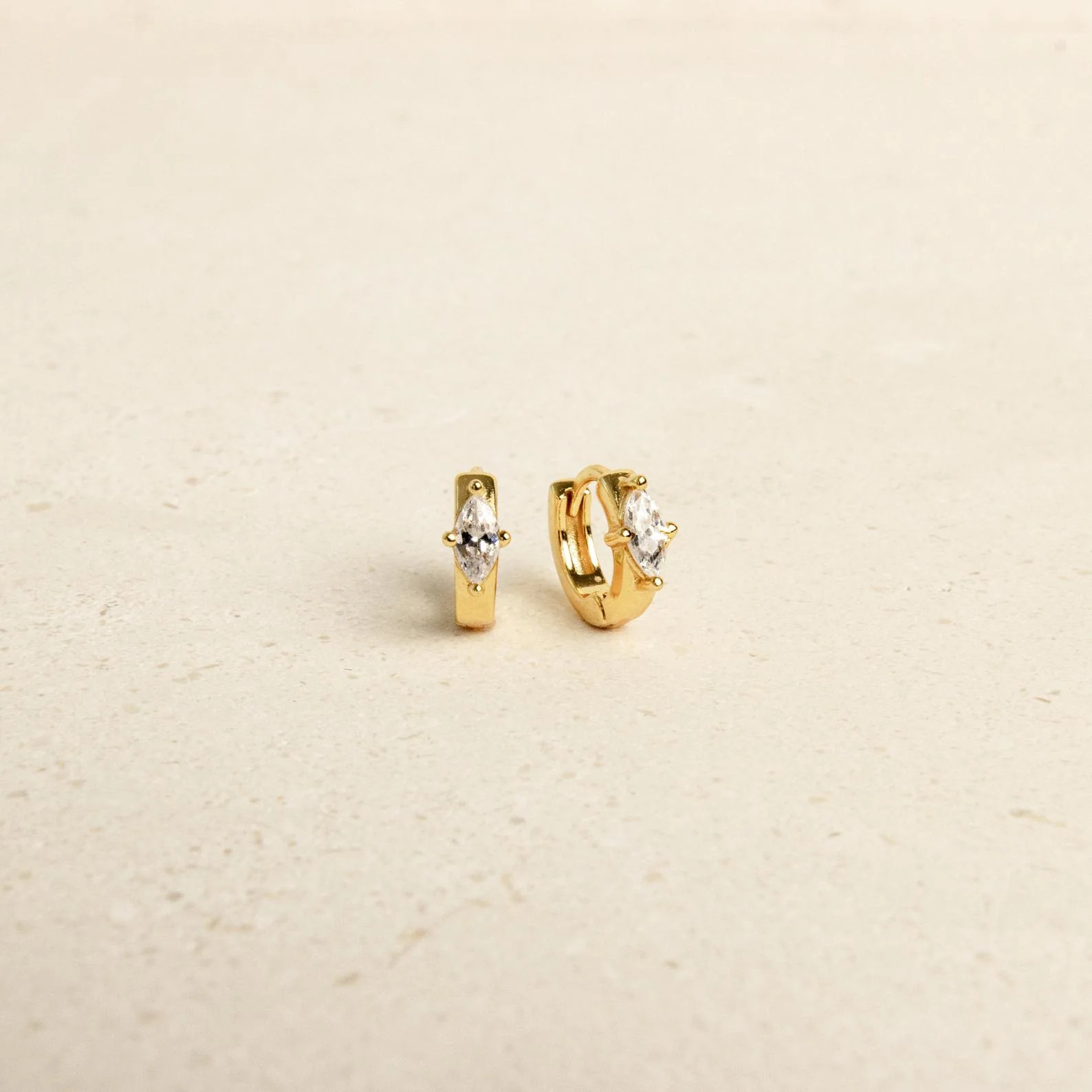 Aurora Marquise Diamond Huggie Earrings | Caitlyn Minimalist | Caitlyn Minimalist