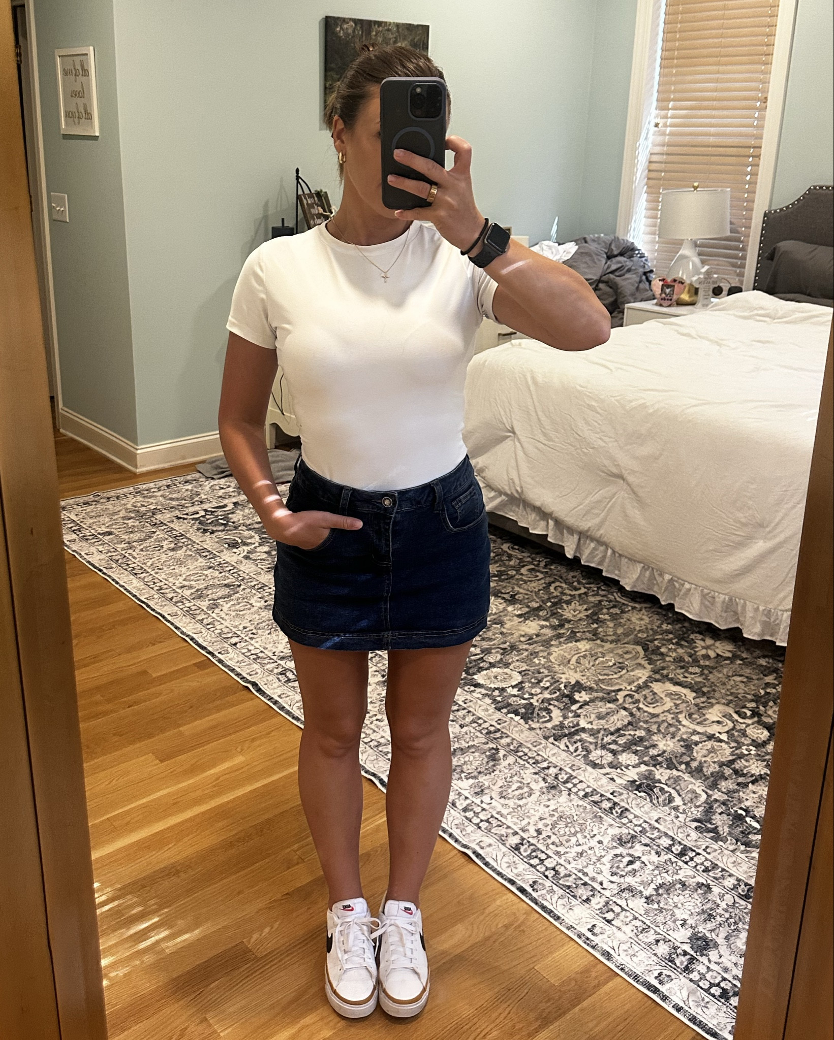 I’m loving this skort I found on Amazon! Stretchy, dark denim that can easily transition into fall with boots. Shirt also is one of my faves from Amazon and isn’t see through AT ALL! #fallfashion #falltransition #skort #denim

#LTKFallSale #LTKSeasonal #LTKFindsUnder50