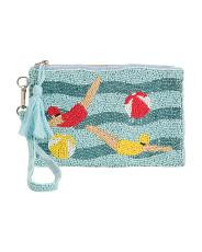 Handmade Beaded Swimmer Convertible Pouch Wristlet | TJ Maxx