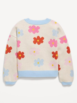 Printed Button-Front Cardigan Sweater for Girls | Old Navy (US)