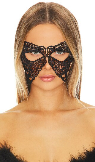 Butterfly Guipure Eye Mask in Black | Revolve Clothing (Global)