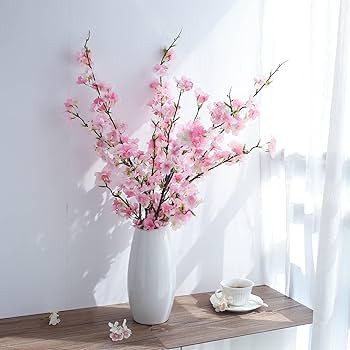 YIBELAAT Artificial Flowers Cherry Blossom Branches Fake Flowers, Cherry Blossom Decor Pink Cherr... | Amazon (US)