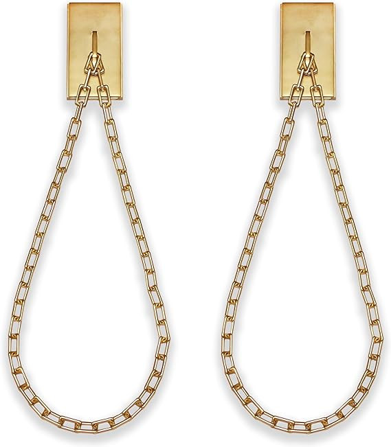 BlastHome Luxury Chain Tiebacks – Premium Metal Wall Mounted Curtain Holdbacks with 30" Long Ch... | Amazon (US)