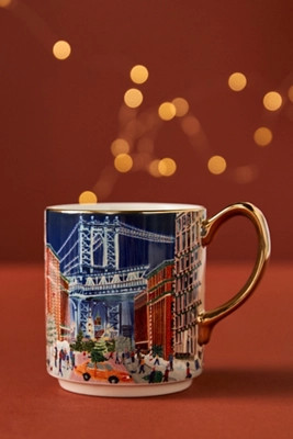 Holiday in the City Stoneware Mug | Anthropologie (US)