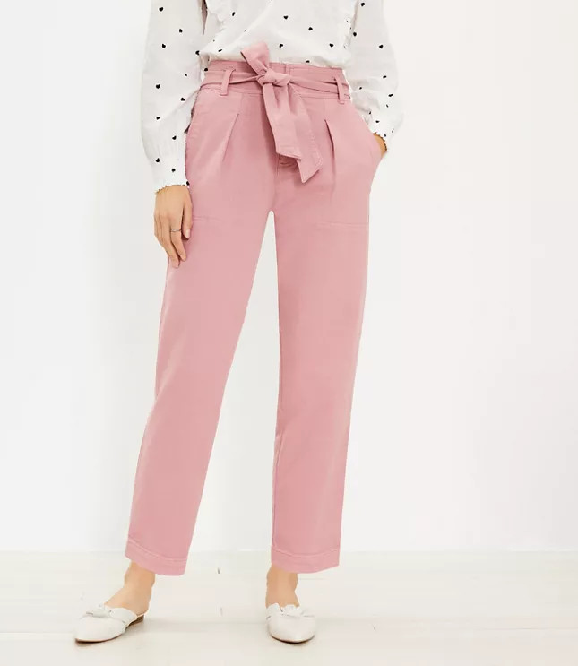 Tie Waist Straight Pants | LOFT