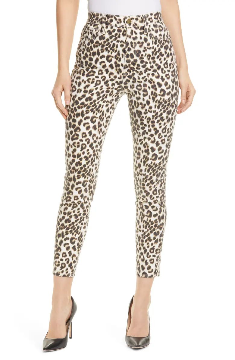 Ali Leopard Print High Waist Crop Skinny Jeans | Nordstrom