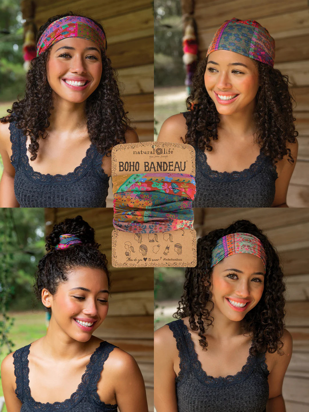 Full Boho Bandeau® Headband - Multi Patchwork | Natural Life