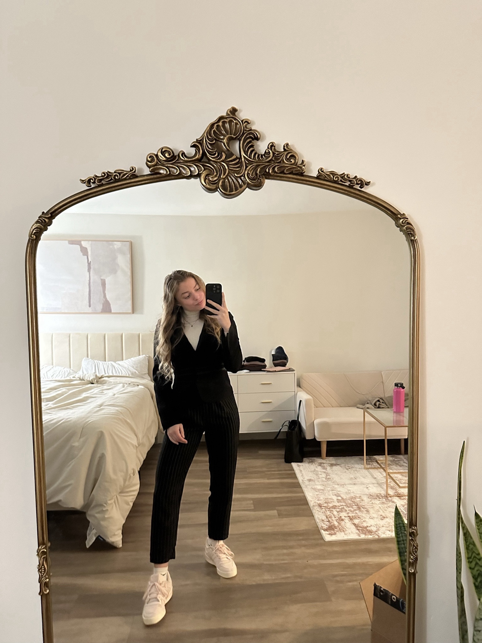 work outfit, black blazer outfit, white turtleneck outfit, pink sneakers, pink sneakers outfit, abercrombie, ann taylor, h&m, adidas, work fashion, corporate fashion, business casual, dress pants, trendy work outfitt

#LTKfindsunder50 #LTKSpringSale #LTKstyletip