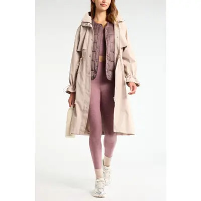 Zella 3-in-1 Trench Coat in Tan Dusk at Nordstrom, Size Large | Nordstrom