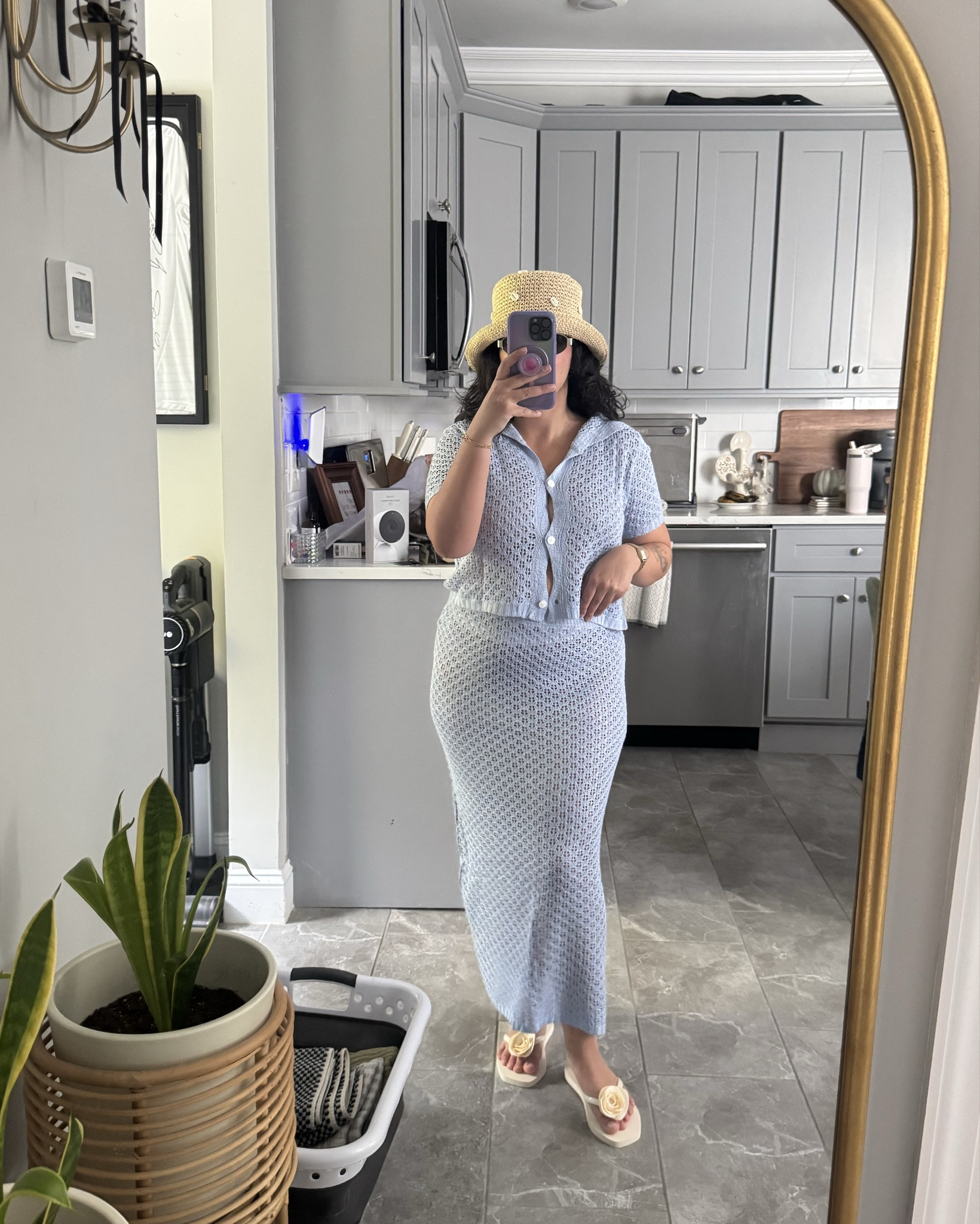 Vacation outfit ideas!!
Matching set & green top- Amazon
Flip flops & shorts - Target
Hat - Walmart 
Platform sandals - cushionaire 