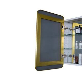 17 in. W x 5.94 in. D x 27 in. H Gold Aluminum Framed Surface Mount Medicine Cabinet with Mirror | The Home Depot