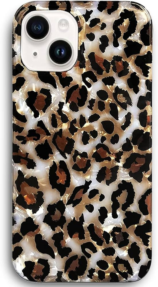 J.west Case Compatible with iPhone 15 Plus Case 6.7, Luxury Sparkle Translucent Clear Leopard Che... | Amazon (US)