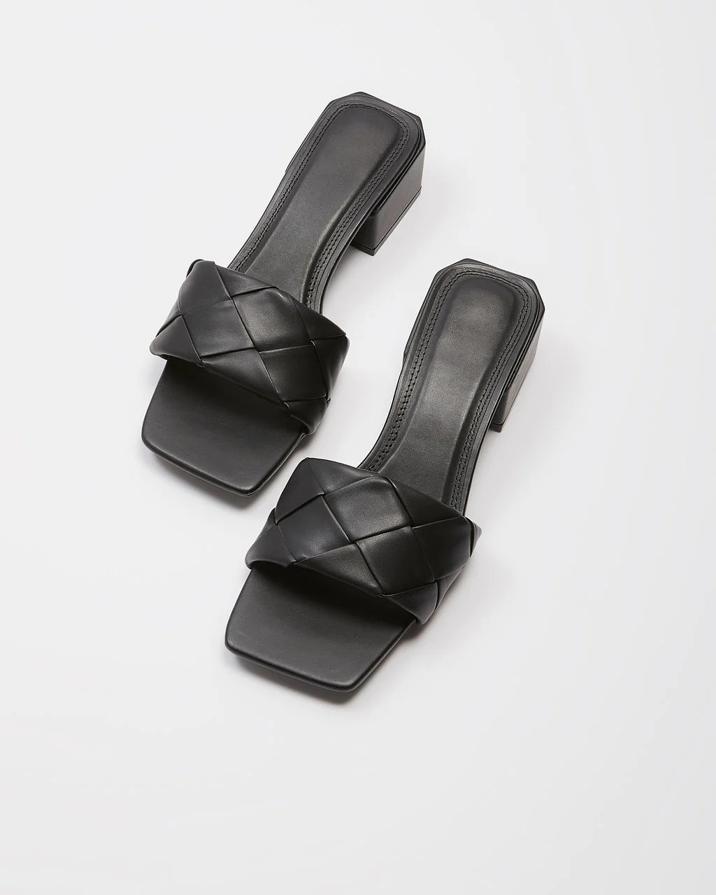 Rivette Heeled Faux Leather Sandal - Black - SALE | VICI