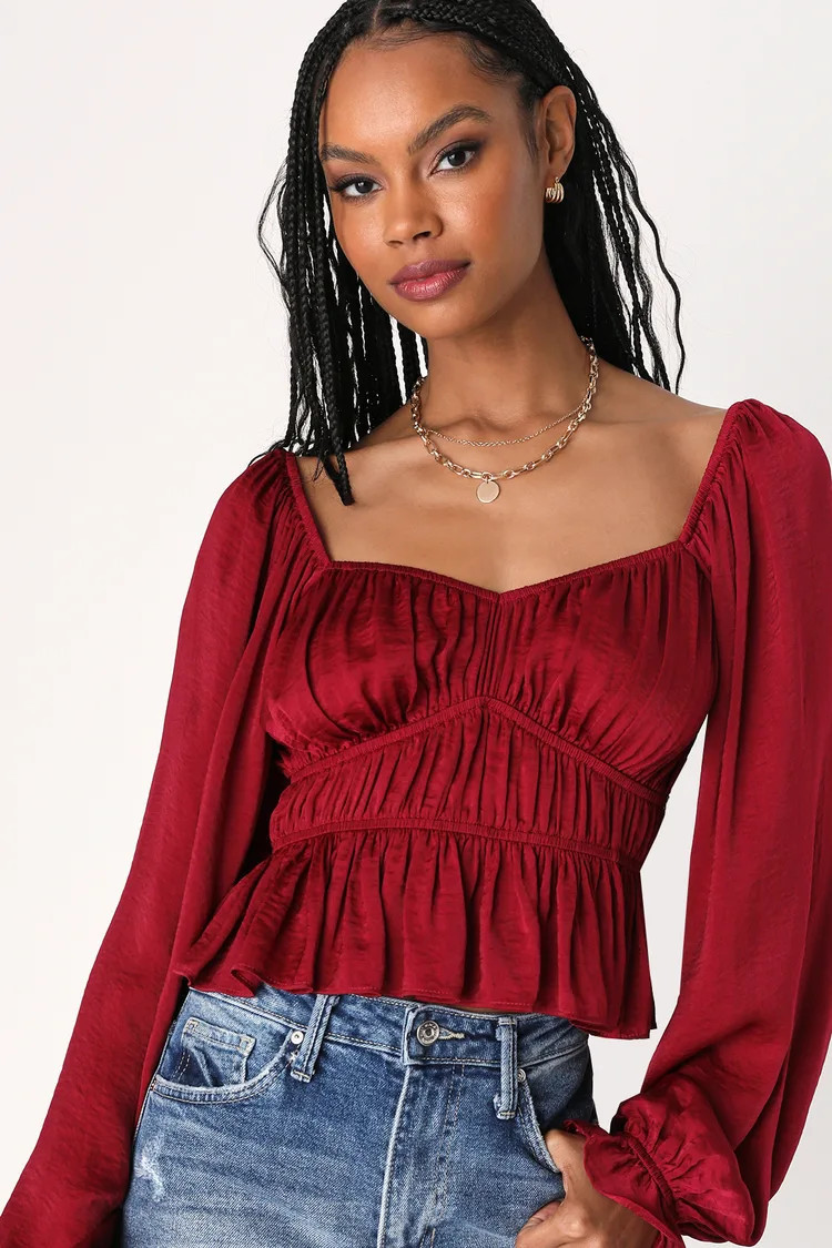 Red Top | holiday work party outfit work holiday party outfit office holiday party outfits | Lulus (US)