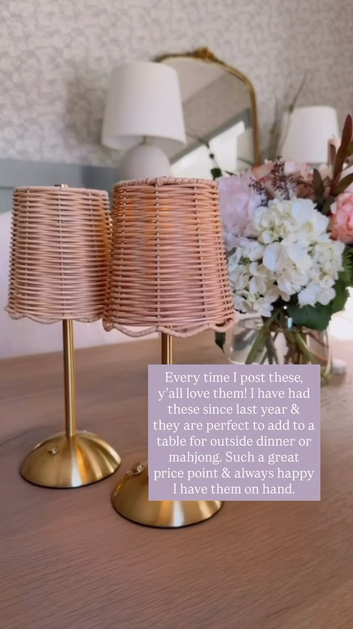 The cutest table lamps! These are perfect for outdoor dinners or a mahjong table!

Loverly Grey, Walmart find, scalloped rattan table lamps,

#LTKHome