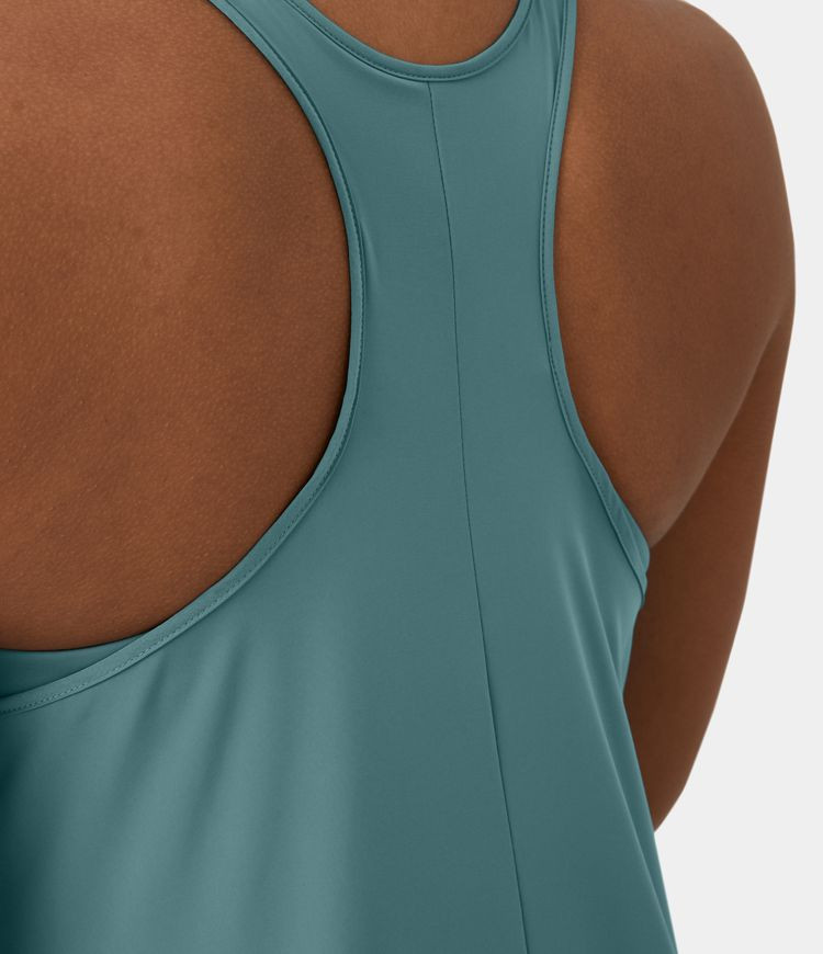 Women’s Breezeful™ Backless Racerback Side Pocket High Low Flowy Midi Quick Dry Casual Dress ... | HALARA