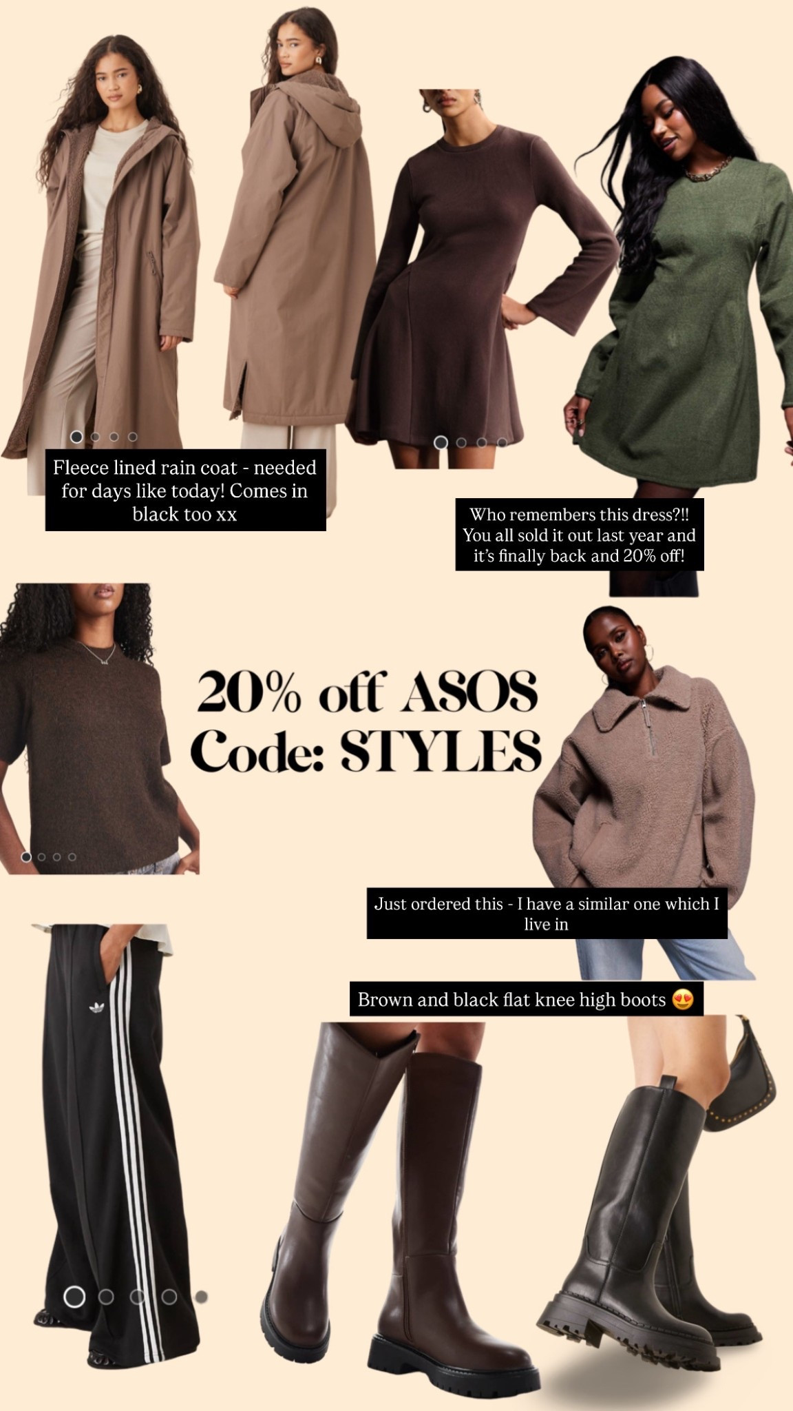 20% off asos today with code STYLES 

These are all really practical great pieces your autumn wardrobe will thank you for! 