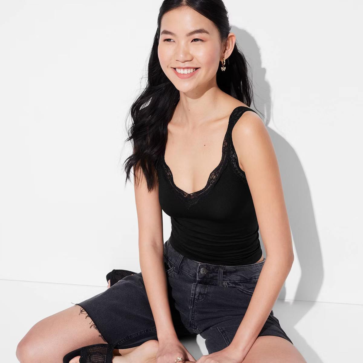 Women's Lace Trim Seamless Jersey Tank Top - Wild Fable™ | Target