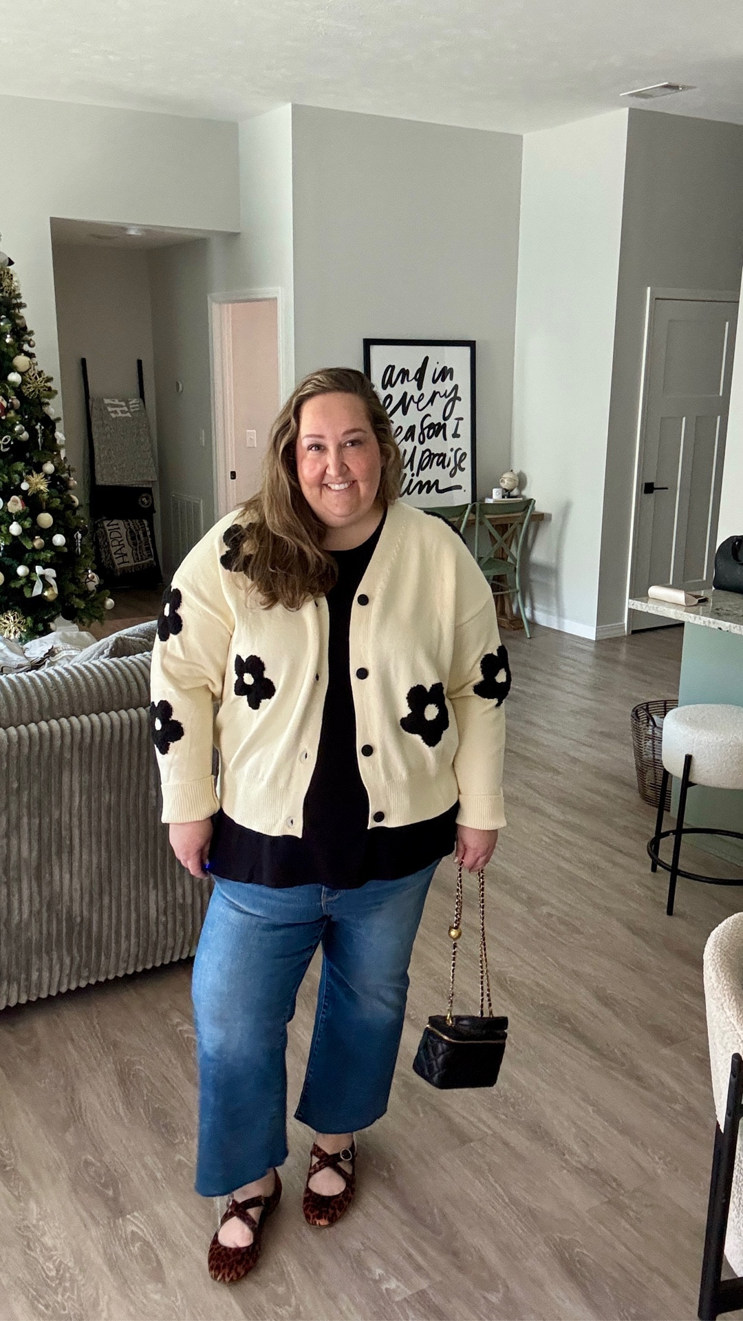 It’s giving Limited Too 🌸 But I’m not mad about it. The coziest sweater for fall and in my favorite neutral colorway. And check out my new leopard flats! 

Do you print mix? I thought florals and leopard were perfect together.

#rebekahelizstyle 

#LTKPlusSize #LTKootd #LTKFindsUnder50