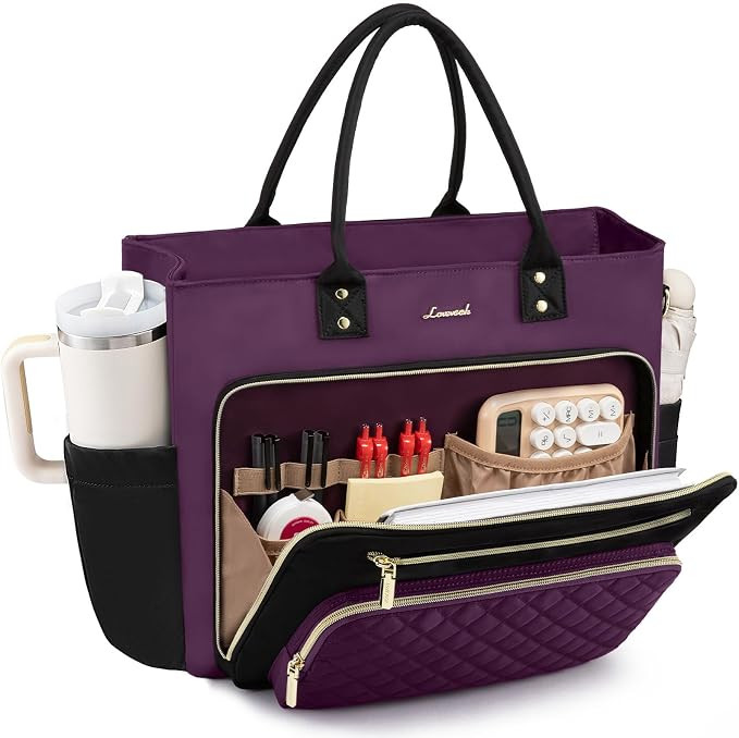 LOVEVOOK 15.6 Inch Teacher Tote Bag for Women Work, Laptop Bag Work Tote Bag Nurse Bags With Larg... | Amazon (US)