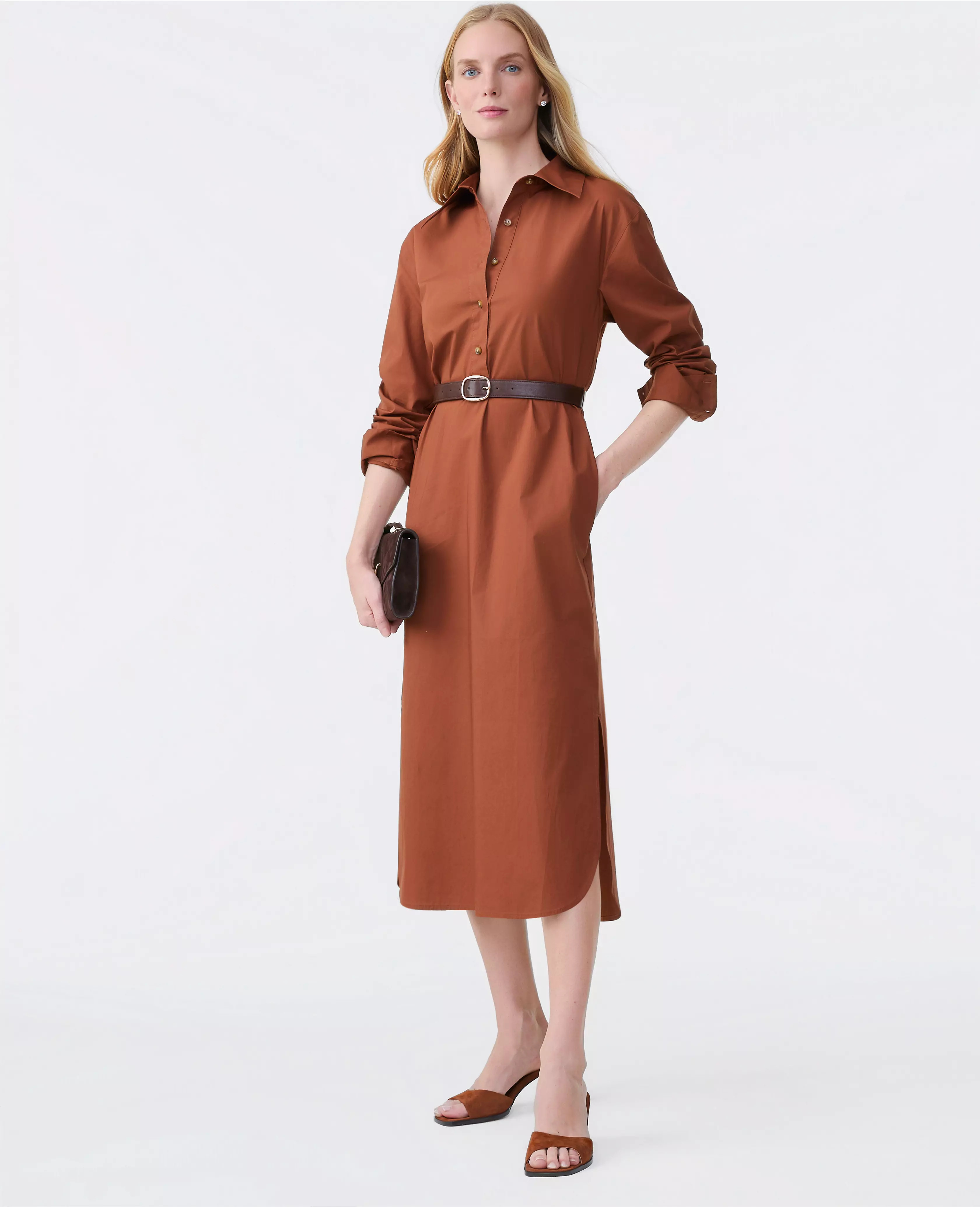 Belted Midi Shirtdress | Ann Taylor