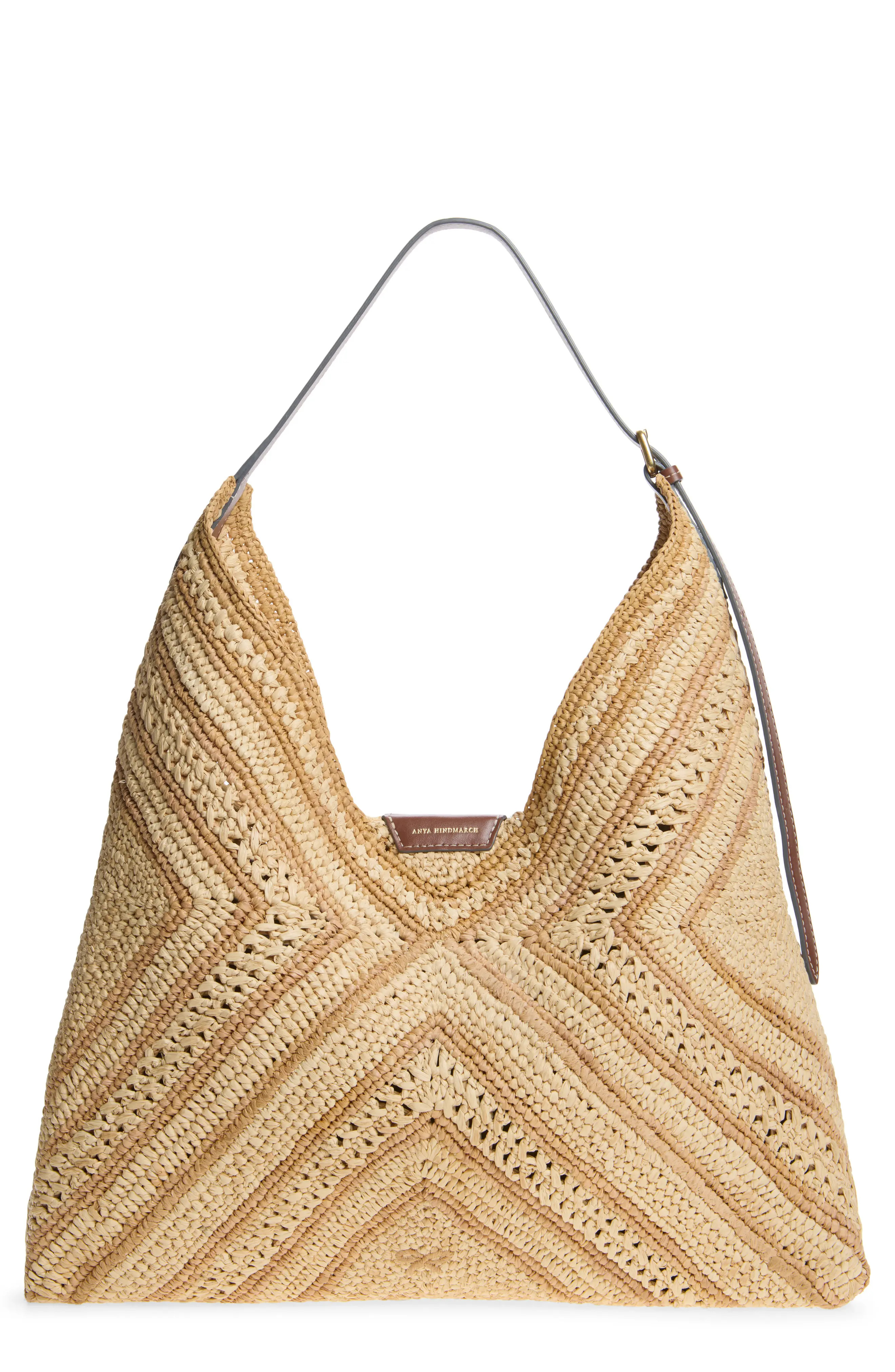 Anya Hindmarch Raffia Bow Shoulder Bag in Natural at Nordstrom | Nordstrom