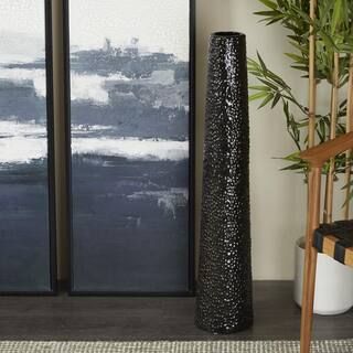 Litton Lane Black Ceramic Modern Vase | The Home Depot
