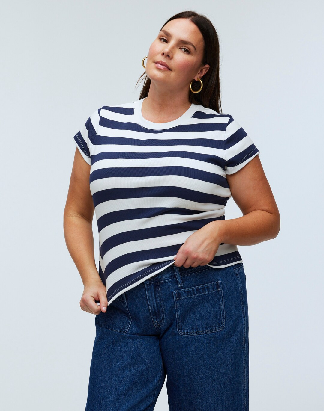 Supima&reg; Rib Tee in Stripe | Madewell