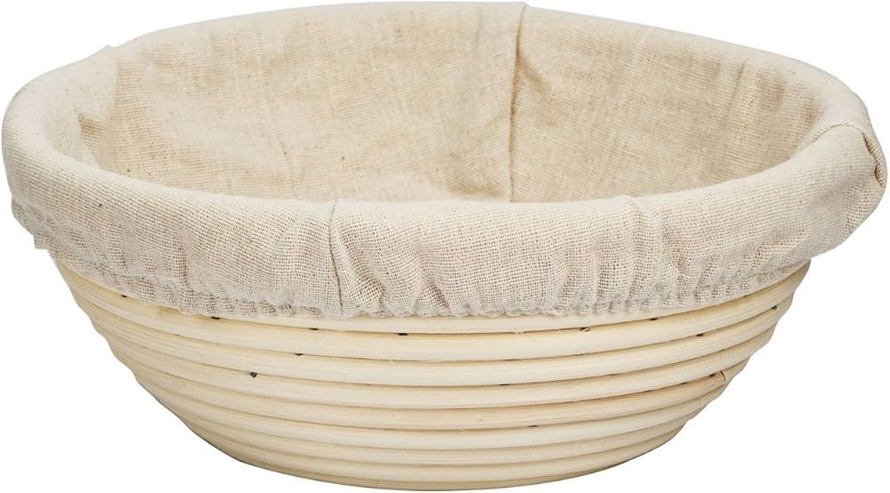 eoocvt 7.9 inch Round Banneton Brotform Bread Dough Proofing Rising Rattan Handmade Basket with L... | Amazon (US)
