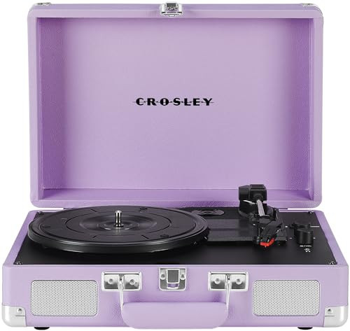 Crosley CR8005F-LN Cruiser Plus Vintage 3-Speed Bluetooth in/Out Suitcase Vinyl Record Player Turntable, Lavender | Amazon (US)