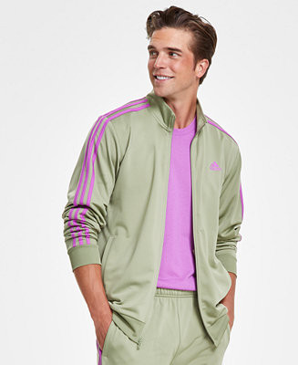 Men's Essentials Warm-Up 3-Stripes Track Jacket | Macy's