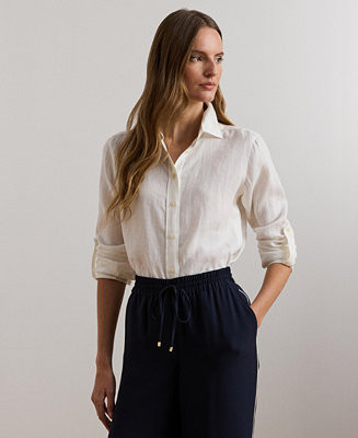 Lauren Ralph Lauren 100% Linen Shirt, Regular & Petite - Macy's | Macy's