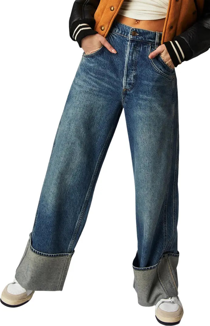 Final Countdown Cuffed Wide Leg Jeans | Nordstrom