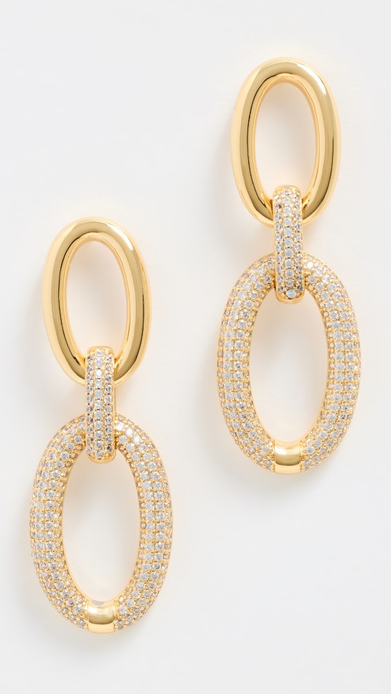 By Adina Eden Solid/Pave Open Circle Drop Stud Earrings | Shopbop | Shopbop