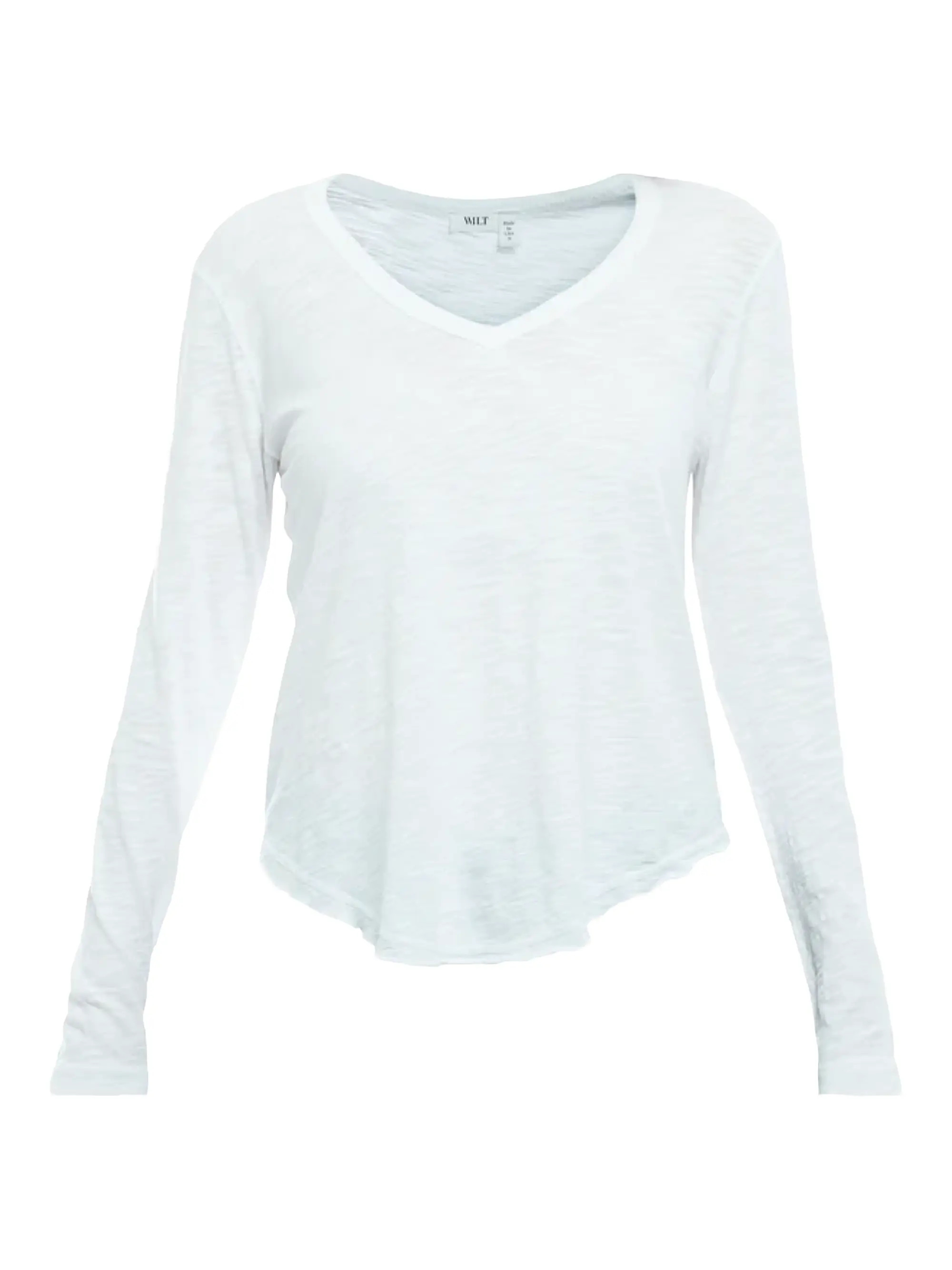 Wilt Long Sleeve V-Neck Raw Hem Shirttail | Saks Fifth Avenue | Saks Fifth Avenue