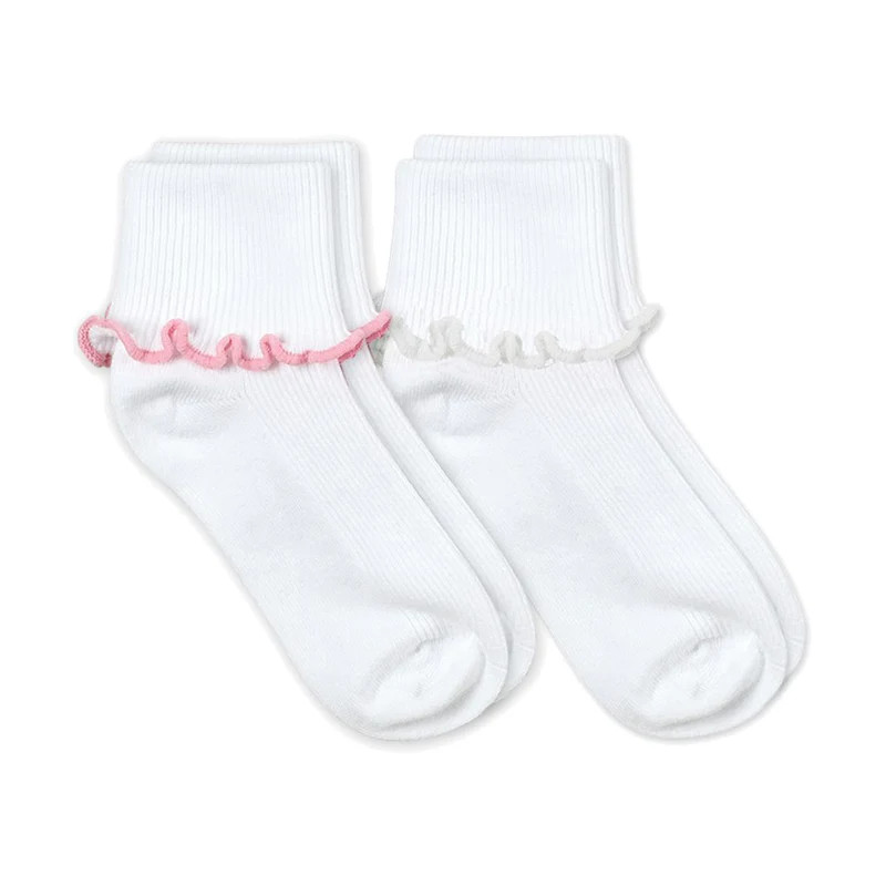 Ripple Edge Smooth Toe Turn Cuff Socks (2 pack) | Classic Whimsy